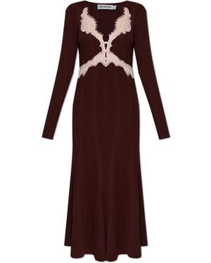 Self-Portrait Dress With Lace Inserts - Purple