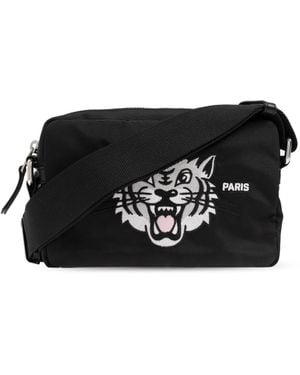KENZO Shoulder Bag With Tiger Motif - Black
