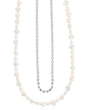 forte_forte Double Necklace - White
