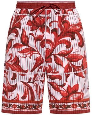 Dolce & Gabbana Shorts With 'Maiolica' Print - Red