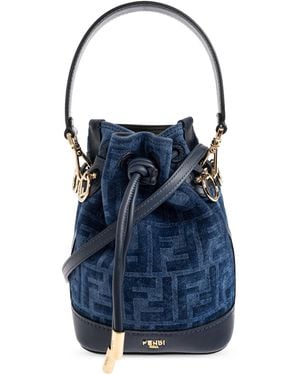 Fendi "Mon Tresor" Bucket Handbag - Blue