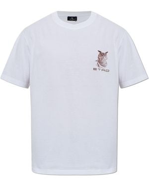 Etro T-Shirt With Embroidered Logo - White