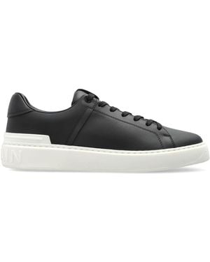 Balmain Leather Sports Shoes - Black