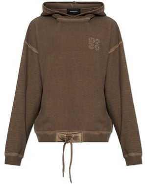 DSquared² Cotton Logo Hoodie - Brown
