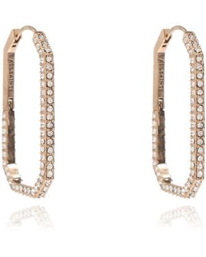 AllSaints Earrings With Shimmering Crystals, - Metallic