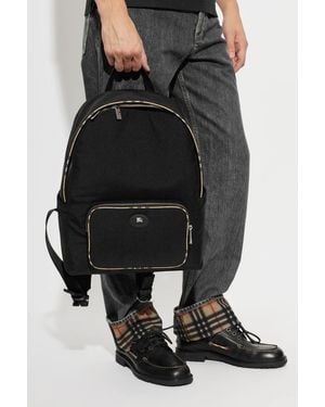 Burberry Backpack With Logo - Black