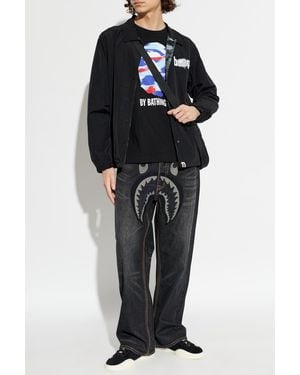 A Bathing Ape Jacket With Logo - Black
