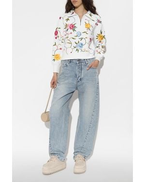 KENZO Sweatshirt With Floral Motif - Blue