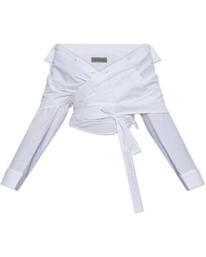 Balenciaga Asymmetrical Cut Shirt - White