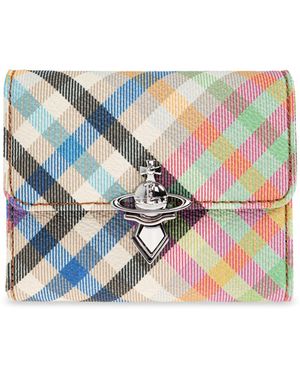 Vivienne Westwood Checked Pattern Wallet - Blue