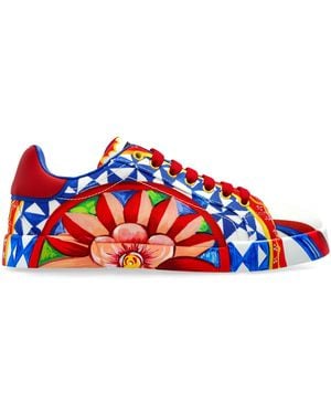 Dolce & Gabbana Sports Shoes With Logo - Red