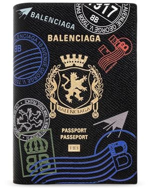 Balenciaga Leather Passport Holder - Black