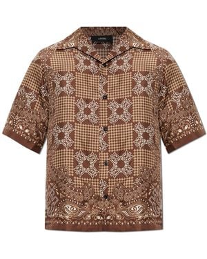 Amiri Silk Short-Sleeve Shirt - Brown