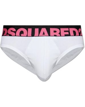 DSquared² Cotton Briefs With Logo - White