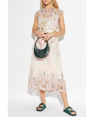 Zimmermann Dress With Floral Motif - Natural