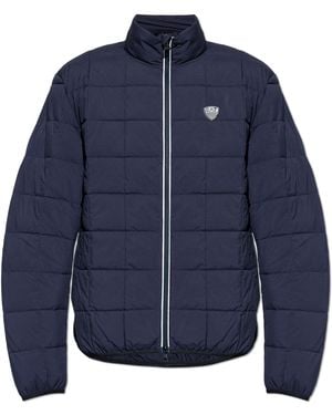 EA7 Quilted Jacket With Stand-Up Collar - Blue
