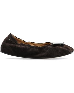 MM6 by Maison Margiela Suede Ballet Flats - Black