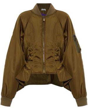 Balmain Bomber Jacket With Basque - Green