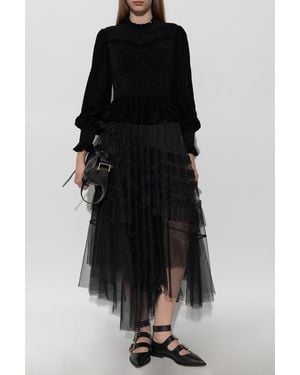 AllSaints Velour Top 'Juno' - Black