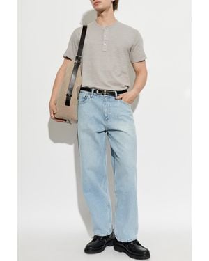 Rag & Bone T-Shirt With Raw Edge Finish - Blue
