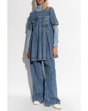 Ganni Denim Dress With Darts - Blue