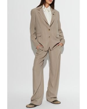 Golden Goose Blazer With A Shimmering Appliqué - Natural