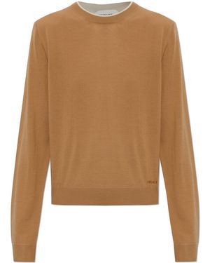 Versace Jumper With Embroidered Logo - Natural