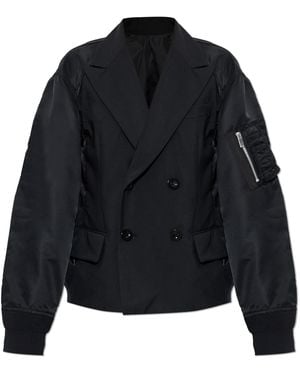 Sacai Double-Breasted Blazer - Black