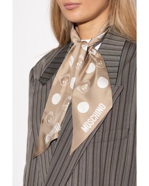 Moschino Silk Scarf - Gray
