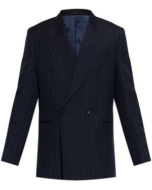 Paul Smith Double-Breasted Pinstripe Blazer - Blue