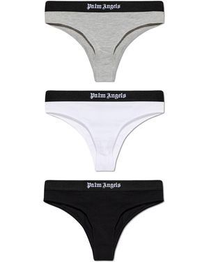 Palm Angels Three-Pack Of Cotton Briefs - Grey