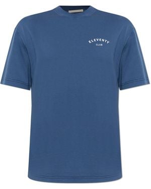 Eleventy T-Shirt With Printed Logo - Blue