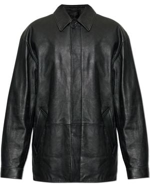 Balenciaga Leather Coat - Black