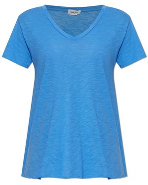 American Vintage V-Neck T-Shirt - Blue