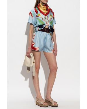 Etro Silk Set: Shorts, Shirt - Blue