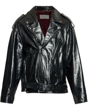 Dries Van Noten Leather Jacket 'Lodz' - Black