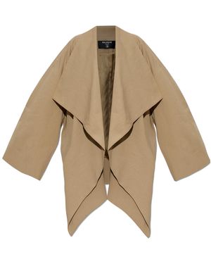 Balmain Asymmetric Oversize Jacket - Natural