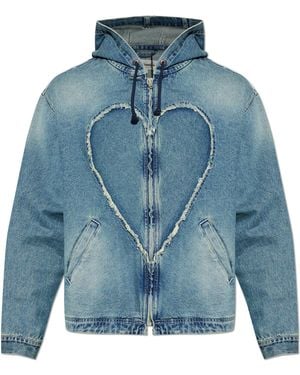 Carne Bollente Denim Jacket With Hood - Blue
