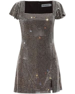 Self-Portrait Short Sequin Dress - Metallic