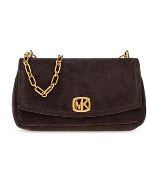 MICHAEL Michael Kors 'Baryant' Suede Shoulder Bag - Black