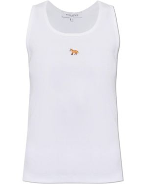 Maison Kitsuné Ribbed Top - White