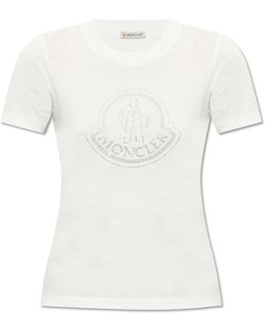 Moncler T-Shirt With Logo - White