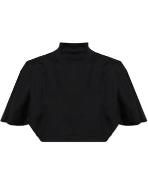 Alaïa Short Top With A Turtleneck - Black