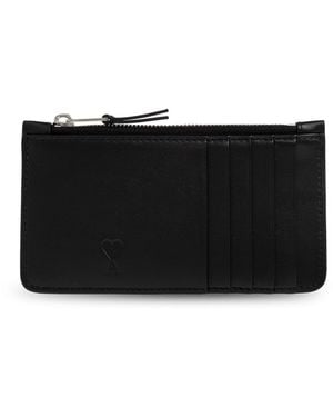 Ami Paris Leather Card Holder - Black