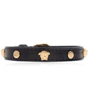 Versace Leather Bracelet - Black