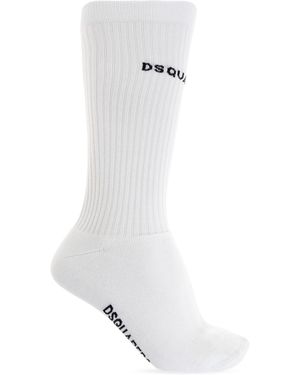 DSquared² Socks With Logo - White