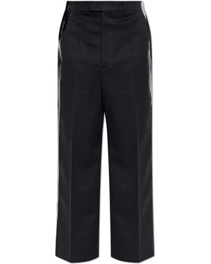 Vetements Creased Trousers With Decorative Side Stripes - Black