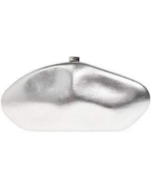 Cult Gaia Leather Clutch 'The Caldera' - Metallic