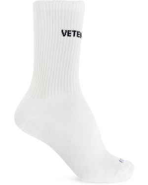 Vetements Cotton Socks With Logo - White