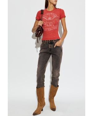 DIESEL T-Shirt 'T-Marsy-Rib-Cry' - Red